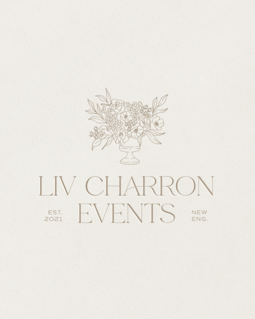 Floral logo for Liv Charron Events