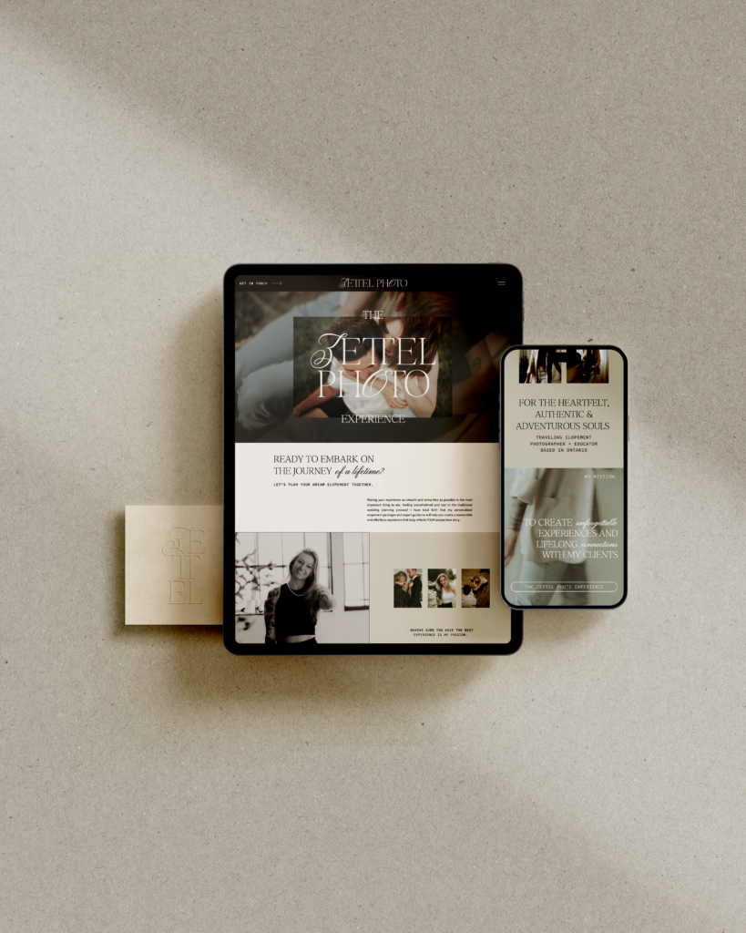 Brand and web design on an iPad and mobile view