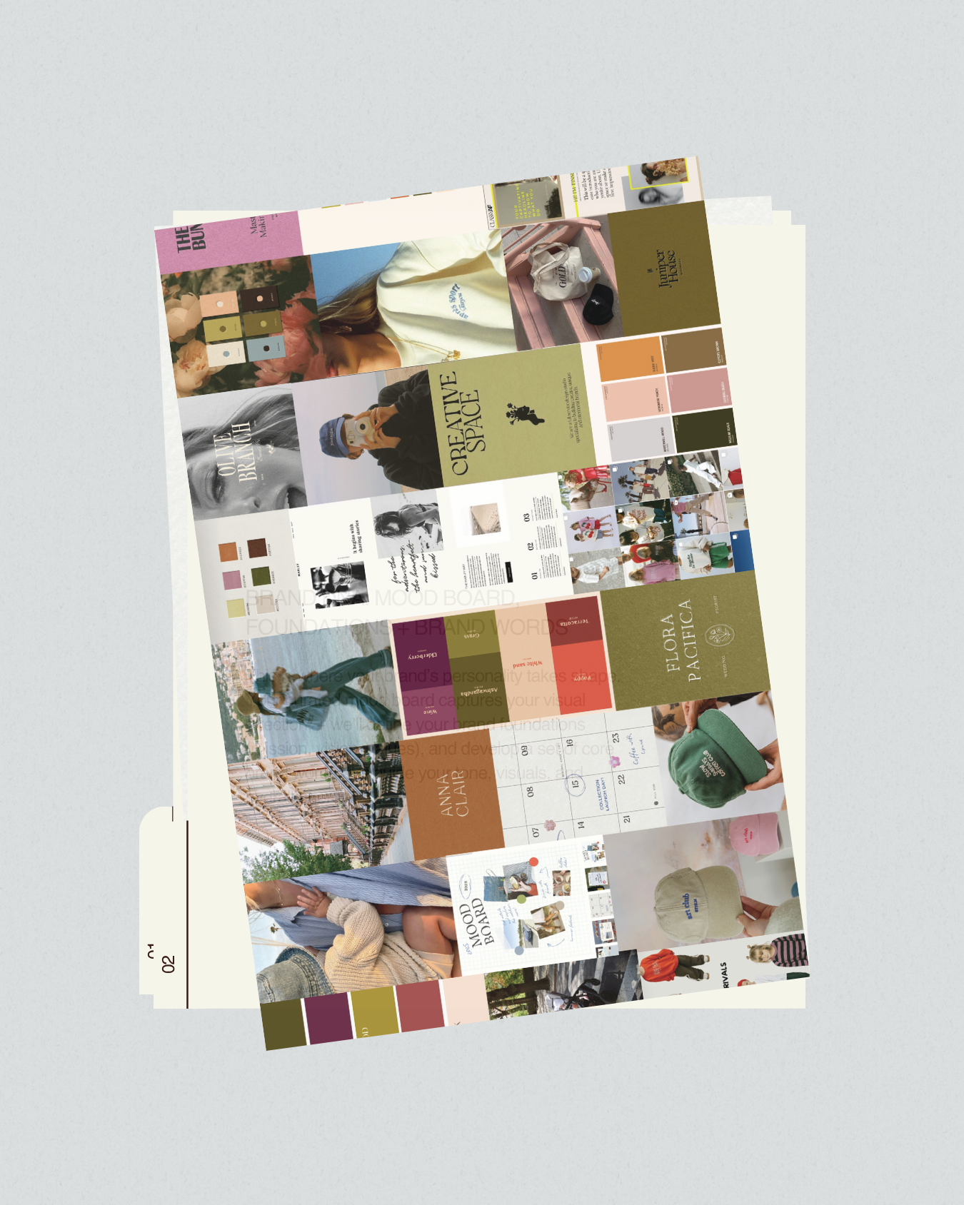 funky modern brand mood board for a brand strategy and design project small business owner
