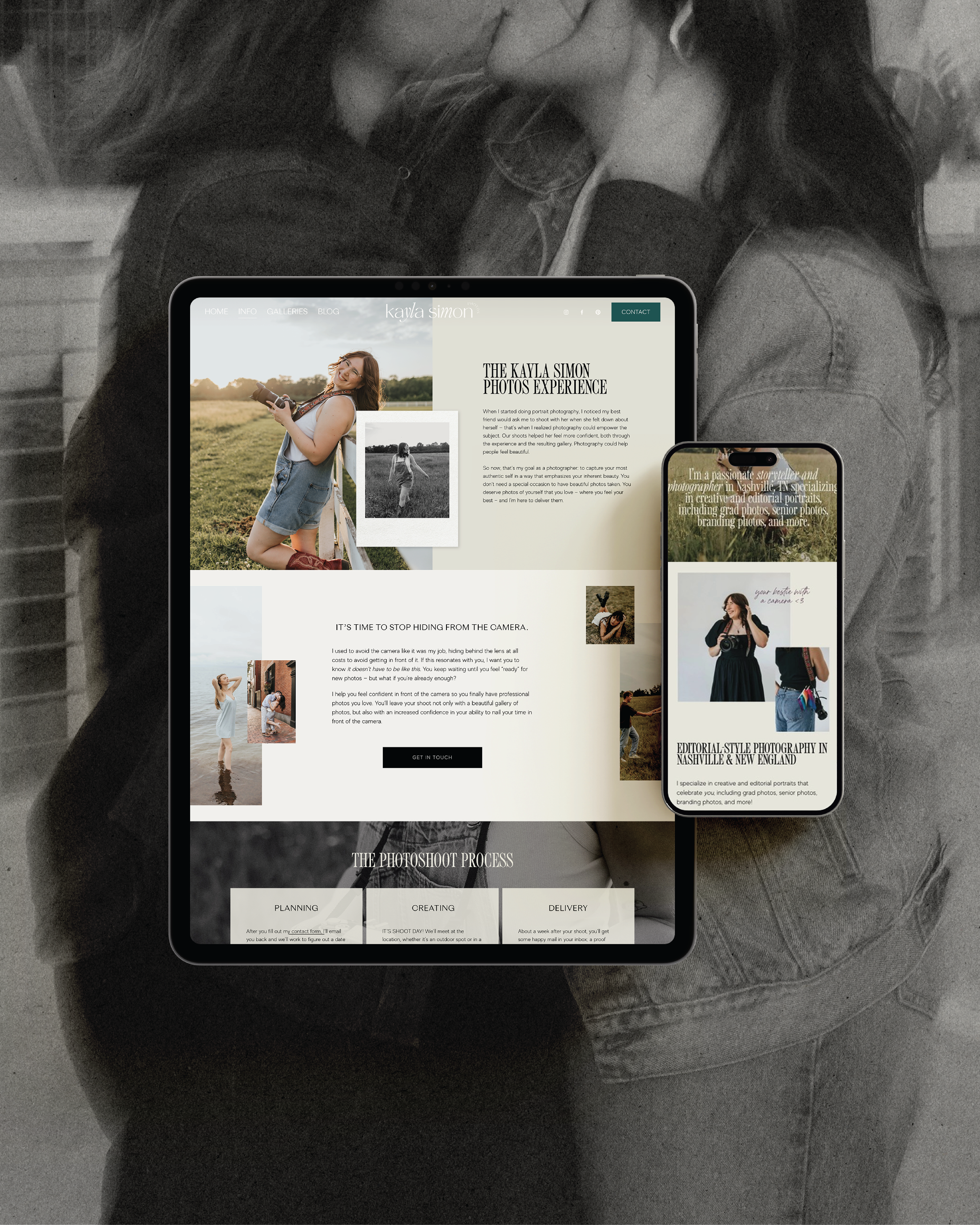 funky elevated branding for a portrait photographer branding and website design